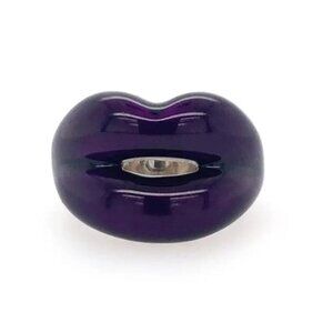 RARE Solange Azagury-Partridge Hot Lips Ring in Deep Purple Size 8